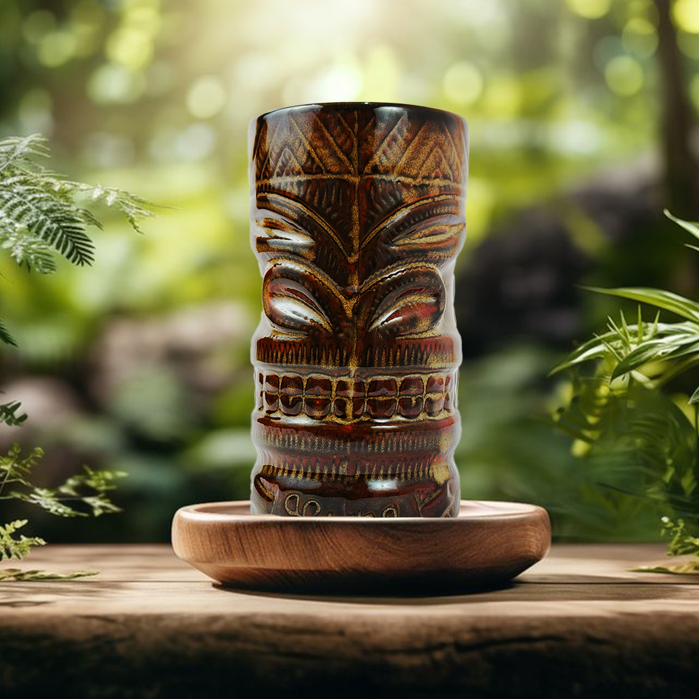 Tiki Tower Cocktail Mugs Set Of 2 Ceramic Mugs