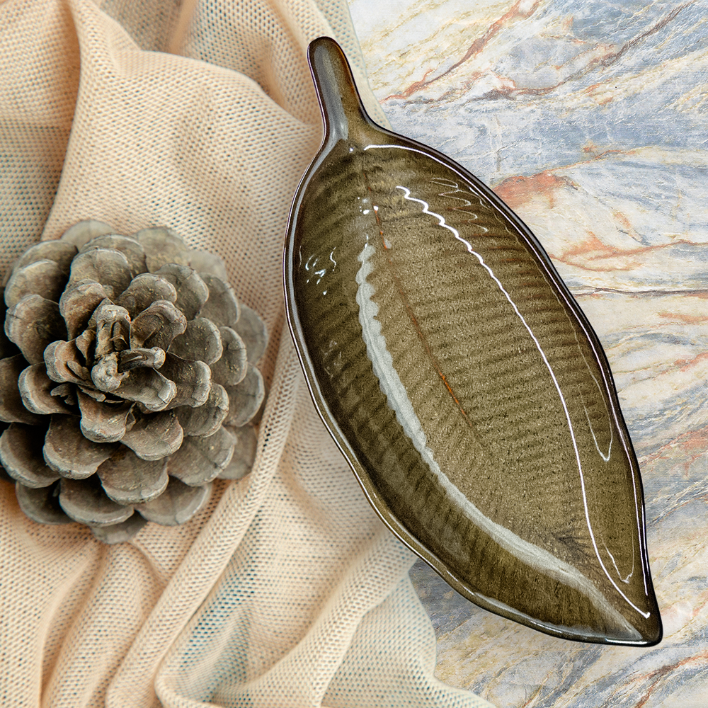 Ceramikaa Olive Leaf Ceramic Serving