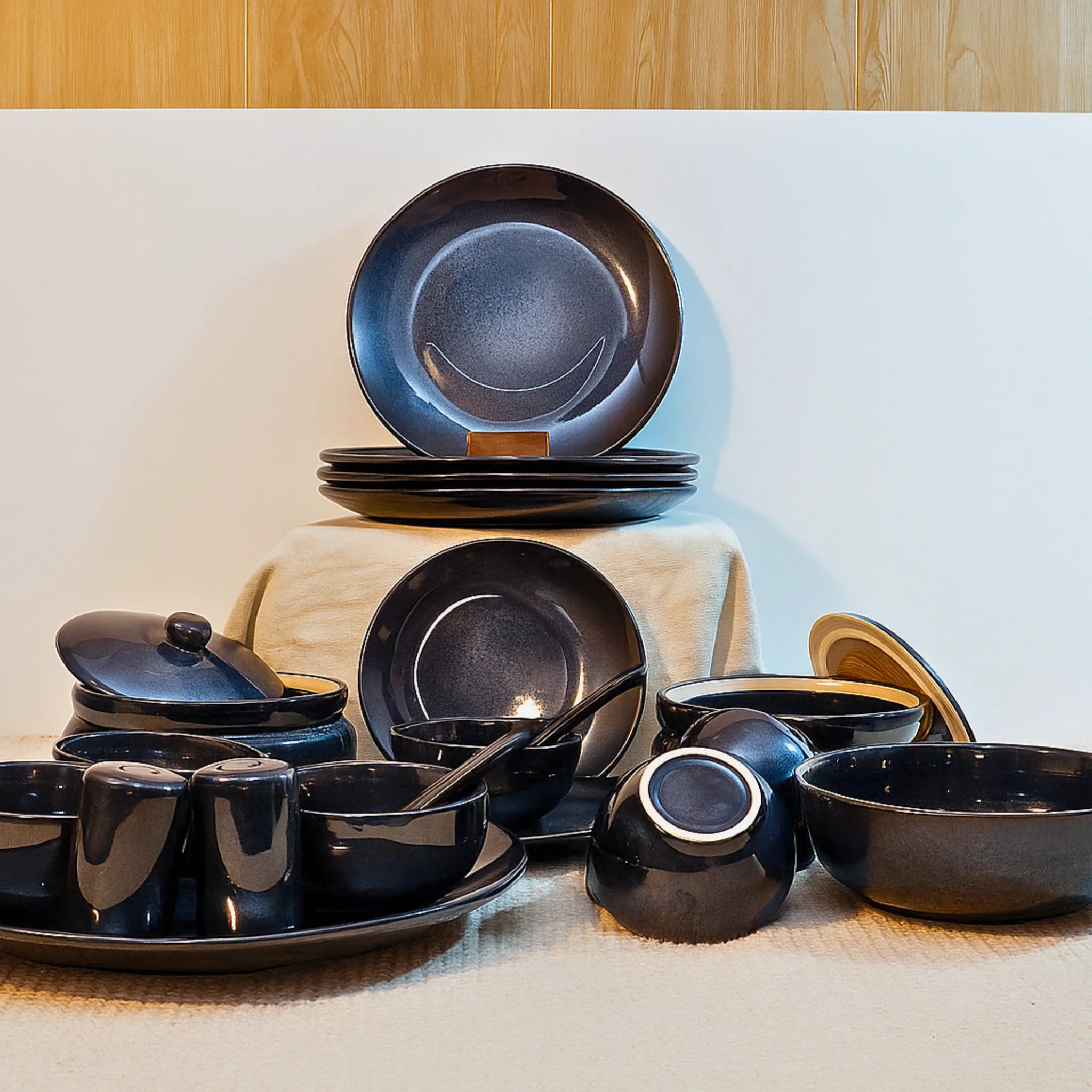 indigo Blue Glaze Dinner Set