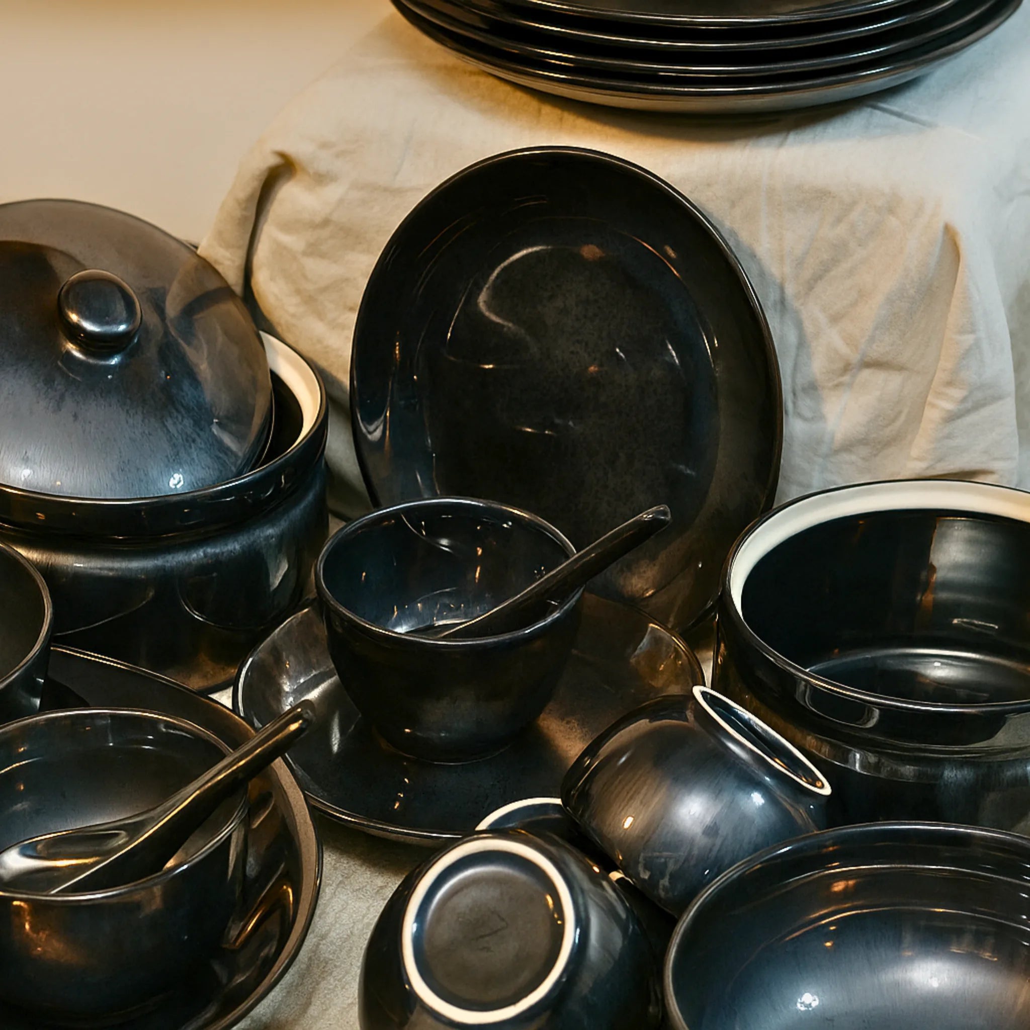 indigo Blue Glaze Dinner Set