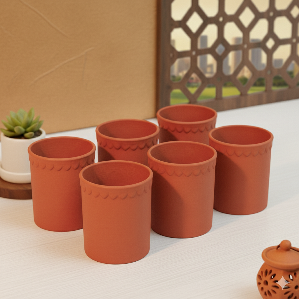 Terracotta Glasses | 6 Piece Glass Set | Ceramikaa