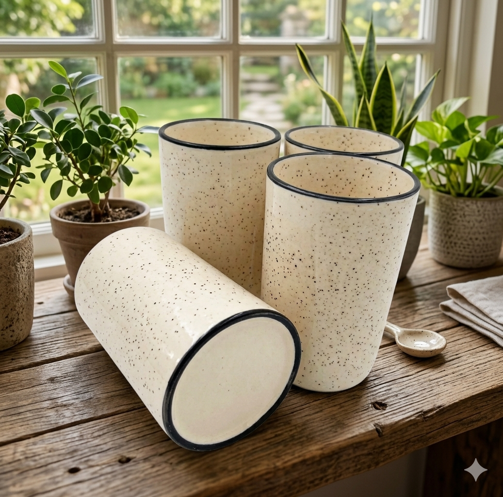 Ceramikaa Earth Glass Set of 4