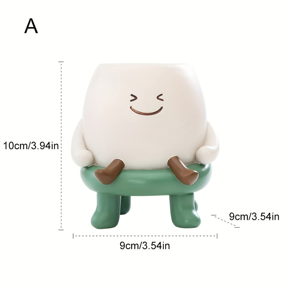 Ceramikaa Happy Planter Buddy | Set of 2 | Plant Pot
