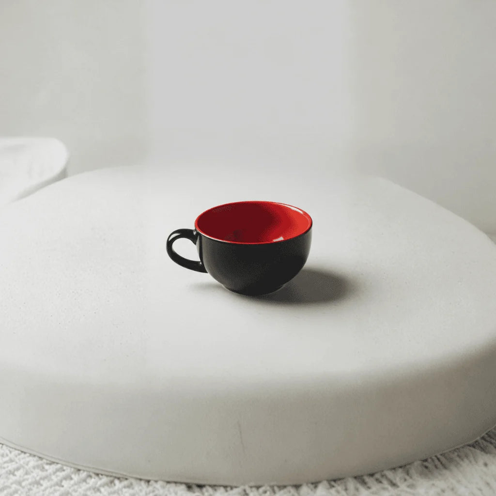 Ceramikaa| Black & Red Ceramic Mug